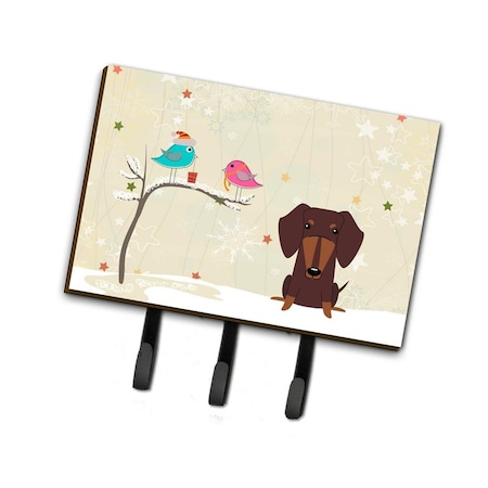 Jensendistributionservices Christmas Presents Between Friends Dachshund Chocolate Leash or Key Holder MI1711074